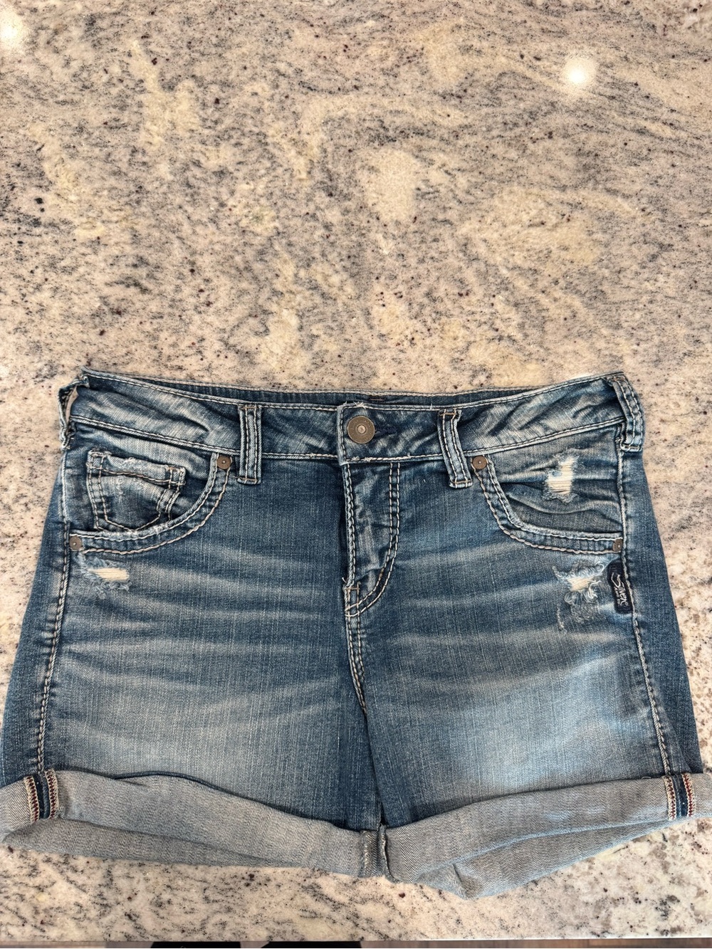 Silver Jeans Co. Sam Distressed Denim Shorts – Size 29